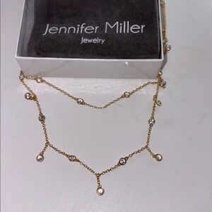 Jennifer Miller Double Layer Bezel Goldtone Necklace